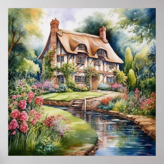 Engelse Cottage Poster (Voorkant)