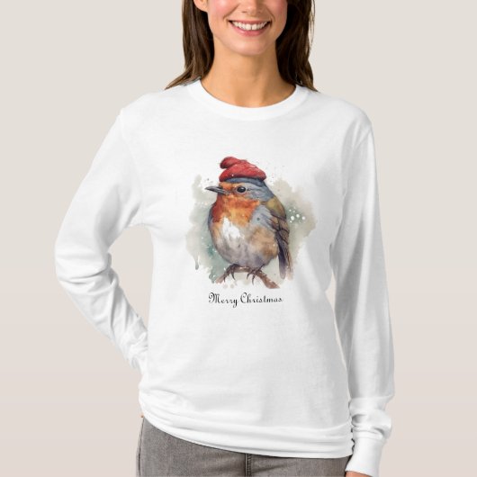 Engelse Cottage Robin Wintermode T-shirt (Voorkant)