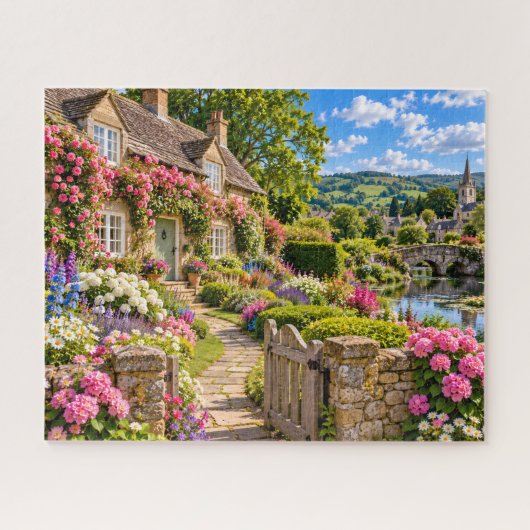 Engelse Cottage Tuin Legpuzzel (Horizontaal)