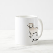 Engelse Cream Golden Retriever Cartoon Dog & Name Koffiemok (Voorkant rechts)
