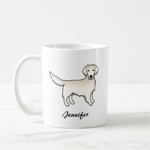 Engelse Cream Golden Retriever Cartoon Dog & Name Koffiemok