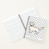 Engelse Cream Golden Retriever Cartoon Dog & Name Notitieboek (Binnen)