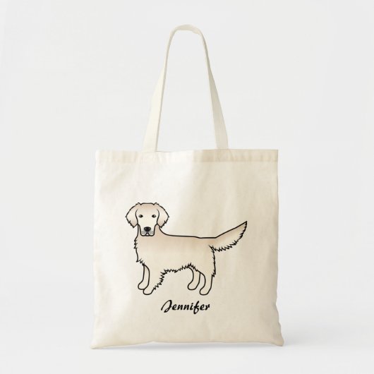 Engelse Cream Golden Retriever Cartoon Dog & Name Tote Bag (Voorkant)