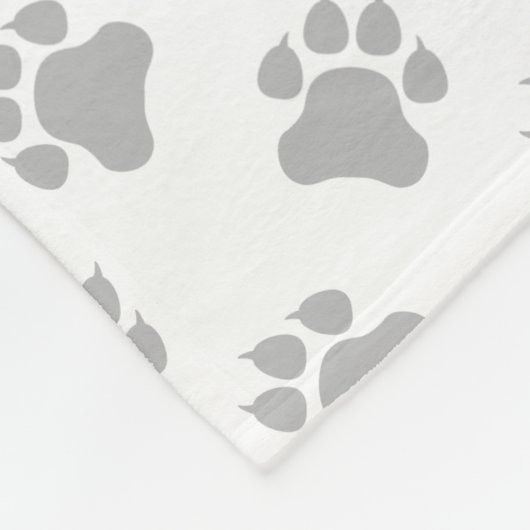 Engelse Cream Golden Retriever Cartoon Dog & Paws Fleece Deken (Hoek)