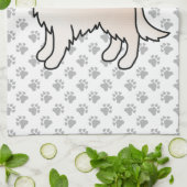 Engelse Cream Golden Retriever Cartoon Dog & Paws Theedoek (Gevouwen)