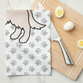 Engelse Cream Golden Retriever Cartoon Dog & Paws Theedoek (Quarter Fold)