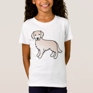 Engelse Cream Golden Retriever Cartoon Dog Tekenin T-shirt
