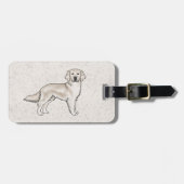 Engelse Cream Golden Retriever Cute Cartoon Dog Bagagelabel (Voorkant horizontaal)