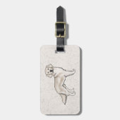 Engelse Cream Golden Retriever Cute Cartoon Dog Bagagelabel (Voorkant verticaal)