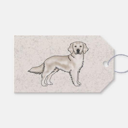 Engelse Cream Golden Retriever Cute Cartoon Dog Cadeaulabel (Voorkant (Horizontaal))