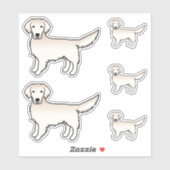 Engelse Cream Golden Retriever Cute Cartoon Dog Sticker (Vel)