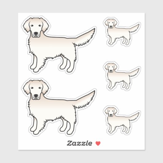Engelse Cream Golden Retriever Cute Cartoon Dog Sticker (Vel)