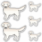 Engelse Cream Golden Retriever Cute Cartoon Dog Sticker (Voorkant)