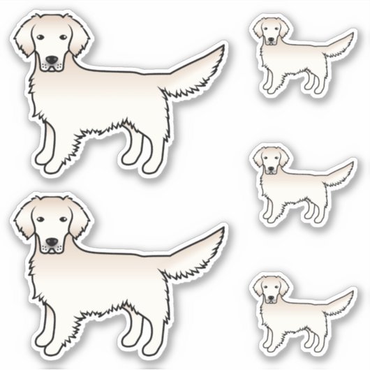 Engelse Cream Golden Retriever Cute Cartoon Dog Sticker (Voorkant)