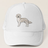 Engelse Cream Golden Retriever Cute Cartoon Dog Trucker Pet (Voorkant)