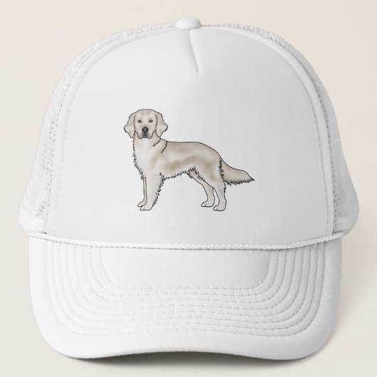 Engelse Cream Golden Retriever Cute Cartoon Dog Trucker Pet (Voorkant)