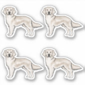 Engelse Cream Golden Retriever Cute Cartoon Dogs Sticker (Voorkant)