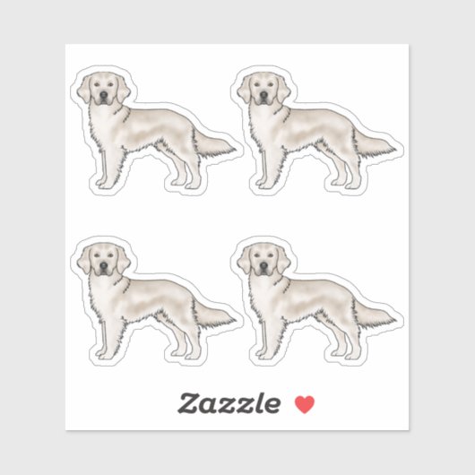 Engelse Cream Golden Retriever Cute Cartoon Dogs Sticker (Vel)