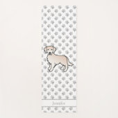 Engelse Cream Golden Retriever Dog & Custom Name Yogamat (Voorkant)