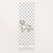 Engelse Cream Golden Retriever Dog & Custom Name Yogamat (Achterkant)