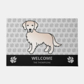 Engelse Cream Golden Retriever Dog & Custom Text Deurmat (Voorkant)