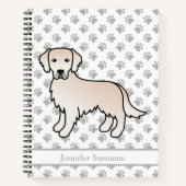 Engelse Cream Golden Retriever Dog & Custom Text Notitieboek (Voorkant)