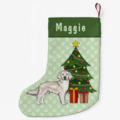 Engelse Cream Golden Retriever met kerstboom Kleine Kerstsok (Achterkant)