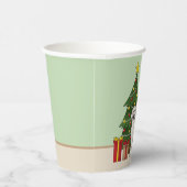 Engelse Cream Golden Retriever met kerstboom Papieren Bekers (Rechts)