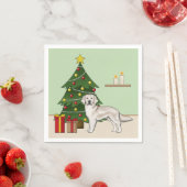 Engelse Cream Golden Retriever met kerstboom Servet (Insitu)
