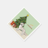 Engelse Cream Golden Retriever met kerstboom Servet (Hoek)