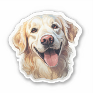 Engelse Cream Golden Retriever Sticker