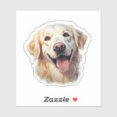 Engelse Cream Golden Retriever Sticker (Vel)