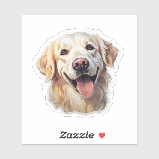 Engelse Cream Golden Retriever Sticker (Vel)