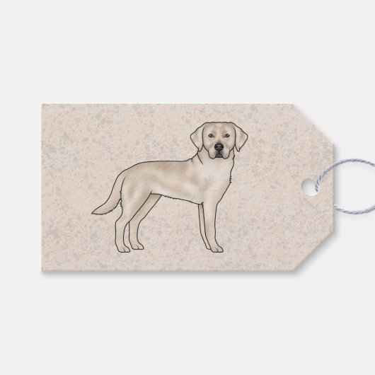Engelse Cream Labrador Retriever Cartoon Lab Hond Cadeaulabel (Voorkant (Horizontaal))