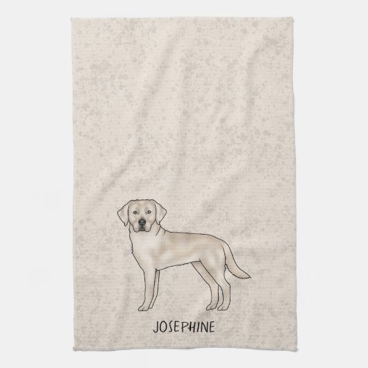 Engelse Cream Labrador Retriever Lab Aangepaste Na Theedoek (Verticaal)