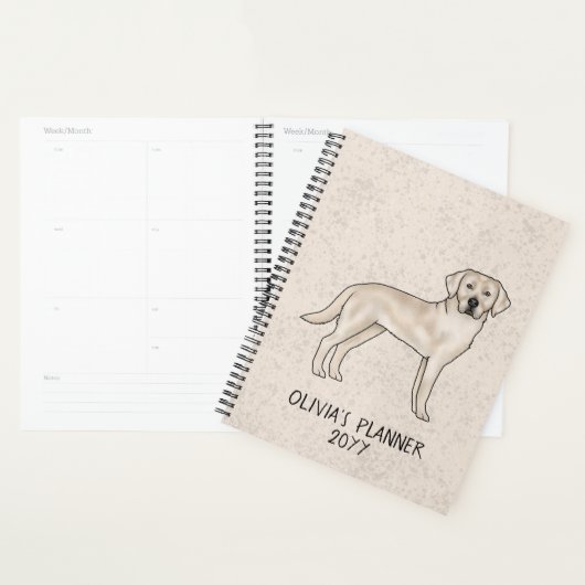 Engelse Cream Labrador Retriever Lab Aangepaste Te Planner (Display)