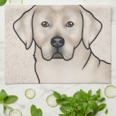Engelse Cream Labrador Retriever Mooie Lab Hond Ko Theedoek (Gevouwen)
