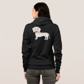 Engelse Cream Smooth Coat Dachshund Cartoon Dog Hoodie (Achterkant volledig)