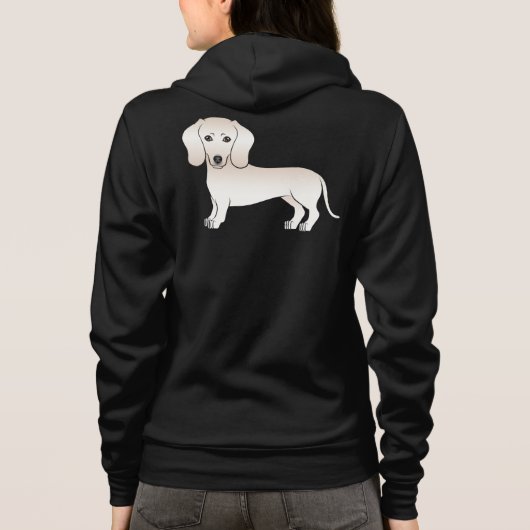 Engelse Cream Smooth Coat Dachshund Cartoon Dog Hoodie (Achterkant)