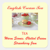Engelse Cream Tea Baking Sticker (Voorkant)