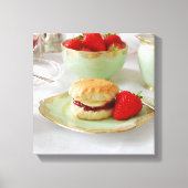 Engelse Cream Tea Wrapped Canvas Afdruk (Voorkant)