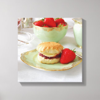 Engelse Cream Tea Wrapped Canvas Afdruk