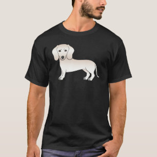 Engelse Crème Effen Vachtdachshund Tekenfilm Hond T-shirt