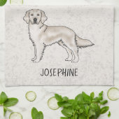 Engelse Crème Golden Retriever Hond Aangepaste Naa Theedoek (Gevouwen)