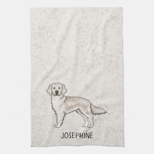 Engelse Crème Golden Retriever Hond Aangepaste Naa Theedoek (Verticaal)