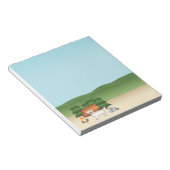 Engelse crème Golden Retriever kamperen in een bos Notitieblok (Schuin)