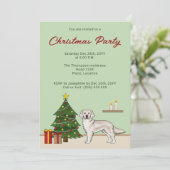 Engelse Crème Golden Retriever met Kerstboom Kaart (Staand voorkant)