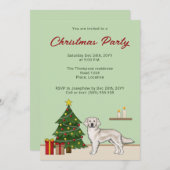 Engelse Crème Golden Retriever met Kerstboom Kaart (Voorkant / Achterkant)