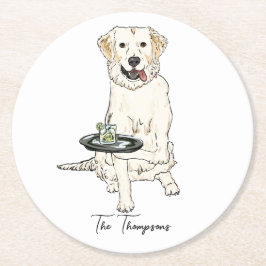 Engelse Crème Golden Retriever Trouw  Ronde Kartonnen Onderzetter