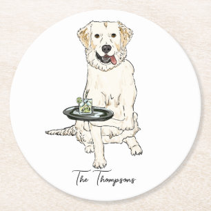 Engelse Crème Golden Retriever Trouw Ronde Kartonnen Onderzetter